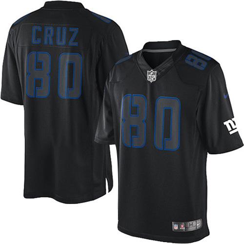 Men's Limited Victor Cruz Nike Jersey Black - #80 Impact NFL New York Giants
